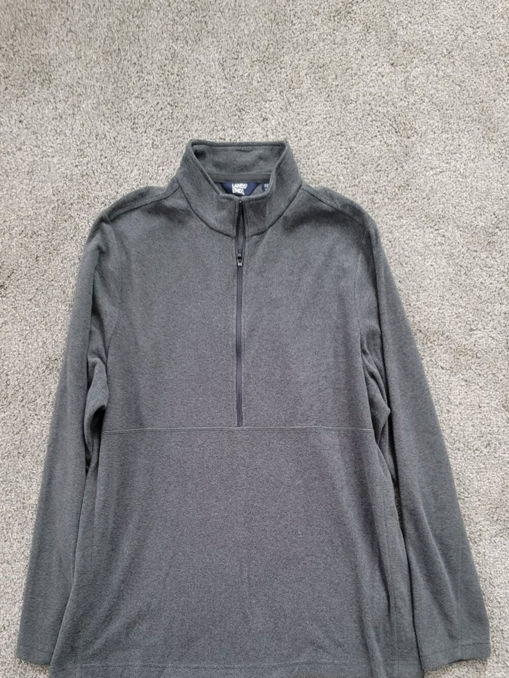 Men's Lands End Gray Fleece Pullover XXL
